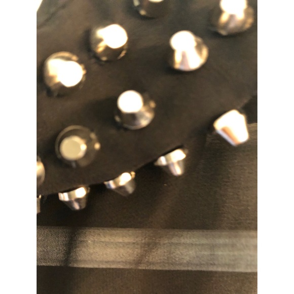 DEX high low sheer dress with studded collar - Picture 6 of 9